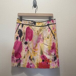 Tabitha Floral Pink and Yellow Women's Skirt, Size 8